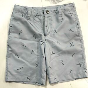 Boys Under Armour Golf Shorts | Grey with Golf Club Print